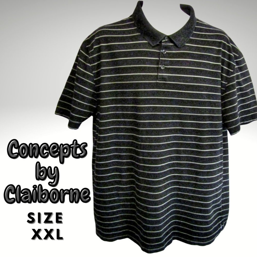 Concepts by Claiborne  Men's Black Polo Size XXL